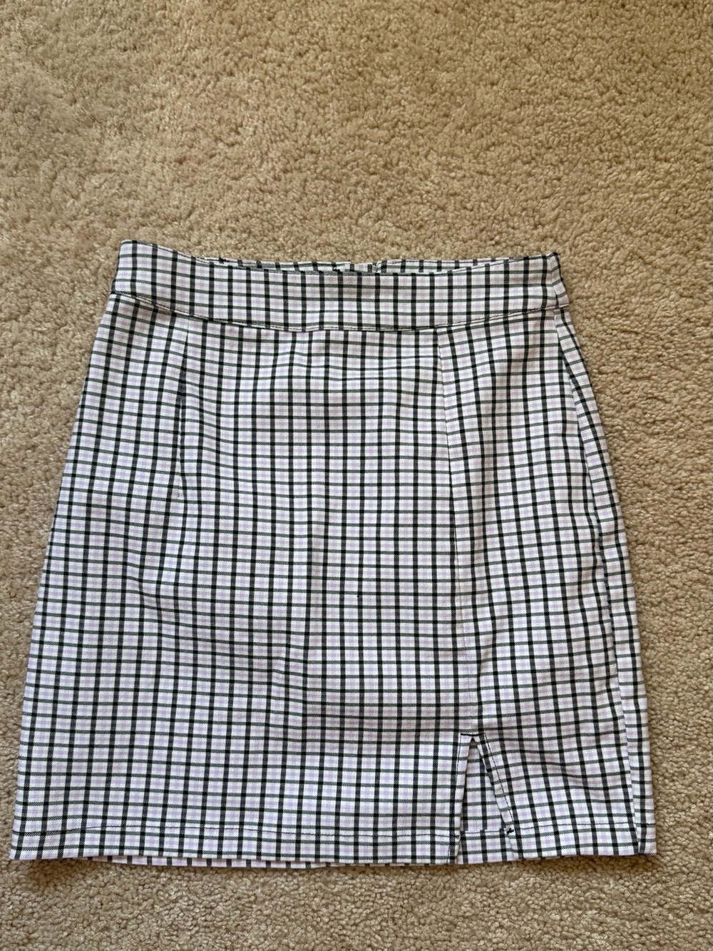 Garage Black & White Checked Pencil Skirt
